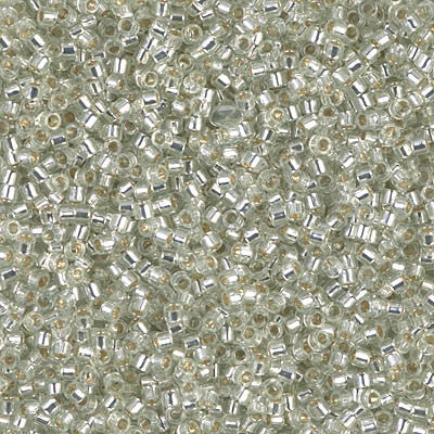 Miyuki Delica Bead 11/0 - DB1431 - Silver Lined Pale Moss Green - Barrel of Beads