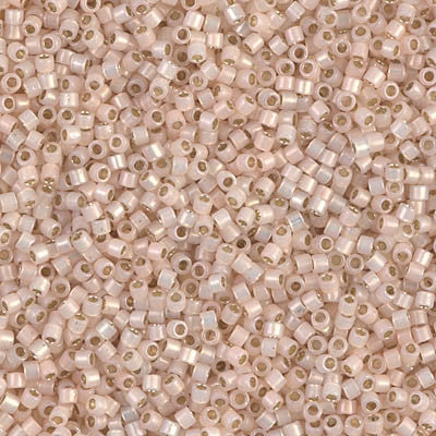 Miyuki Delica Bead 11/0 - DB1452 - Silver Lined Pale Peach Opal - Barrel of Beads