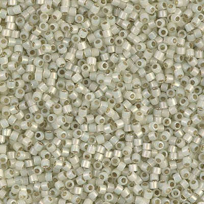 Miyuki Delica Bead 11/0 - DB1453 - Silver Lined Pale Lime Opal - Barrel of Beads