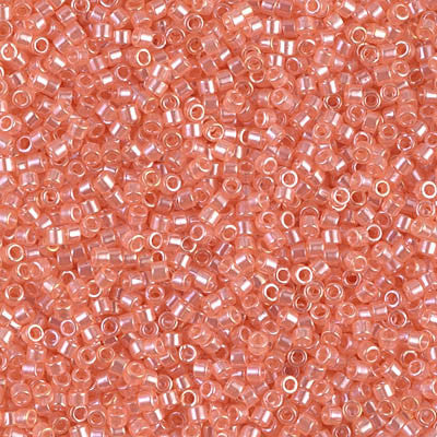 Miyuki Delica Bead 11/0 - DB1480 - Transparent Peach Luster - Barrel of Beads