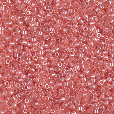 Miyuki Delica Bead 11/0 - DB1481 - Transparent Salmon Luster - Barrel of Beads
