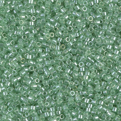 Miyuki Delica Bead 11/0 - DB1483 - Transparent Mint Luster - Barrel of Beads