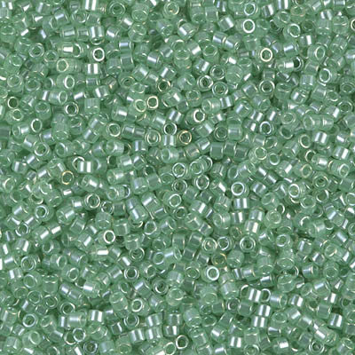 Miyuki Delica Bead 11/0 - DB1483 - Transparent Mint Luster - Barrel of Beads