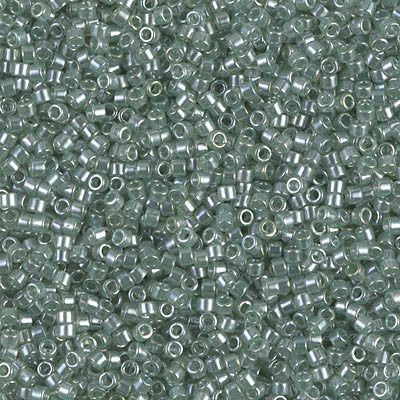 Miyuki Delica Bead 11/0 - DB1484 - Transparent Light Moss Green Luster - Barrel of Beads