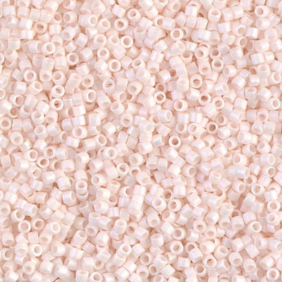 Miyuki Delica Bead 11/0 - DB1520 - Matte Opaque Bisque White AB - Barrel of Beads