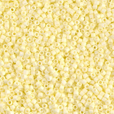 Miyuki Delica Bead 11/0 - DB1521 - Matte Opaque Pale Yellow AB - Barrel of Beads