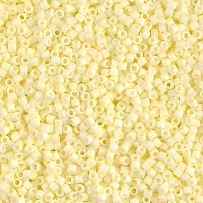 Miyuki Delica Bead 11/0 - DB1521 - Matte Opaque Pale Yellow AB - Barrel of Beads
