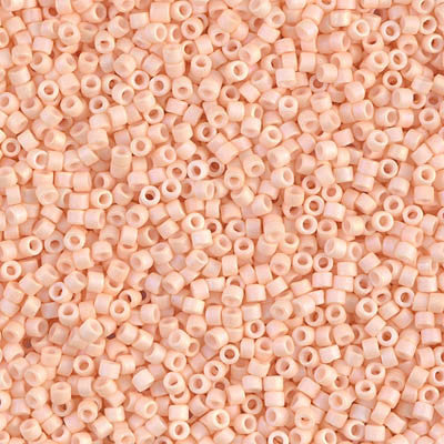 Miyuki Delica Bead 11/0 - DB1522 - Matte Opaque Light Peach AB - Barrel of Beads