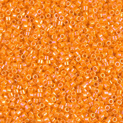 Miyuki Delica Bead 11/0 - DB1573 - Opaque Mandarin AB - Barrel of Beads