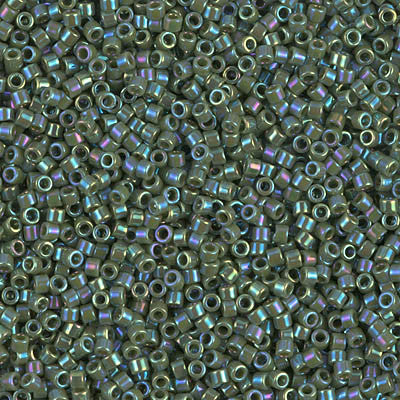 Miyuki Delica Bead 11/0 - DB1575 - Opaque Avocado AB - Barrel of Beads