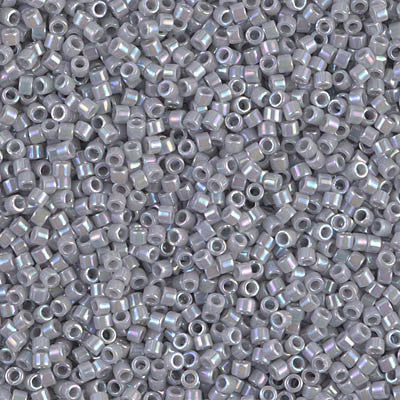 Miyuki Delica Bead 11/0 - DB1579 - Opaque Ghost Gray AB - Barrel of Beads