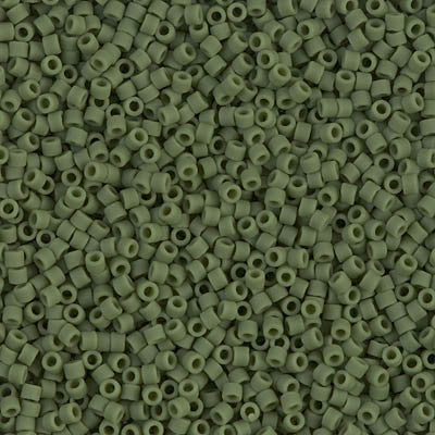 Miyuki Delica Bead 11/0 - DB1585 - Matte Opaque Avocado - Barrel of Beads