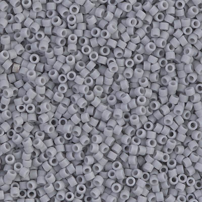 Miyuki Delica Bead 11/0 - DB1589 - Matte Opaque Ghost Gray - Barrel of Beads
