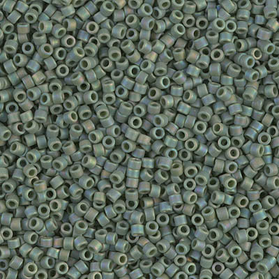 Miyuki Delica Bead 11/0 - DB1594 - Matte Opaque Avocado AB - Barrel of Beads