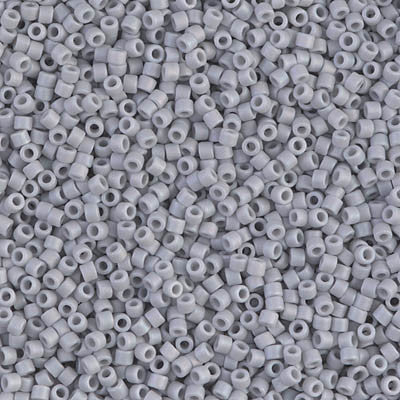 Miyuki Delica Bead 11/0 - DB1598 - Matte Opaque Ghost Gray AB - Barrel of Beads