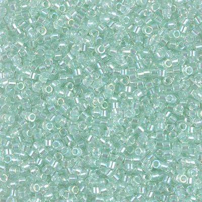 Miyuki Delica Bead 11/0 - DB1675 - Pearl Lined Transparent Pale Green Mist AB - Barrel of Beads