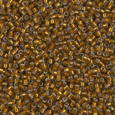 Miyuki Delica Bead 11/0 - DB1681 - Silver Lined Glazed Dark Saffron - Barrel of Beads