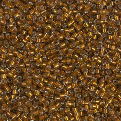 Miyuki Delica Bead 11/0 - DB1682 - Silver Lined Glazed Dark Honey - Barrel of Beads