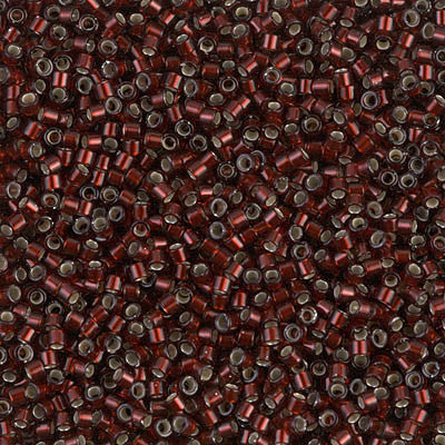 Miyuki Delica Bead 11/0 - DB1685 - Silver Lined Glazed Dark Cranberry - Barrel of Beads