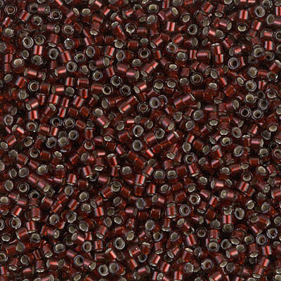 Miyuki Delica Bead 11/0 - DB1685 - Silver Lined Glazed Dark Cranberry - Barrel of Beads