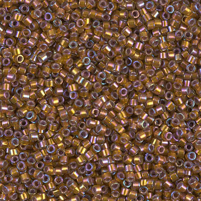 Miyuki Delica Bead 11/0 - DB1691 - Silver Lined Glazed Dark Saffron AB - Barrel of Beads
