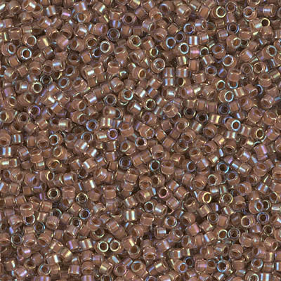 Miyuki Delica Bead 11/0 - DB1732 - Cocoa Lined Crystal AB - Barrel of Beads