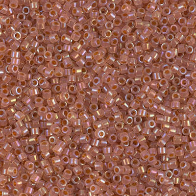 Miyuki Delica Bead 11/0 - DB1733 - Dark Peach Lined Opal AB - Barrel of Beads