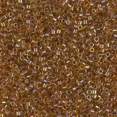 Miyuki Delica Bead 11/0 - DB1735 - Sparkling Dark Topaz Lined Chartreuse AB - Barrel of Beads