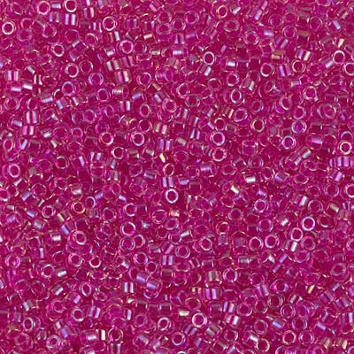 Miyuki Delica Bead 11/0 - DB1743 - Hot Pink Lined Crystal AB - Barrel of Beads