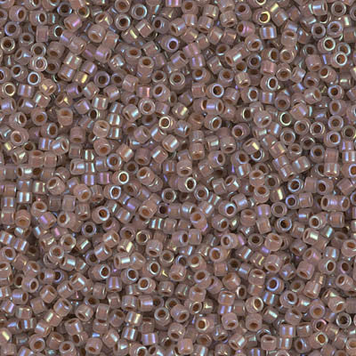 Miyuki Delica Bead 11/0 - DB1749 - Cocoa Lined Opal AB - Barrel of Beads