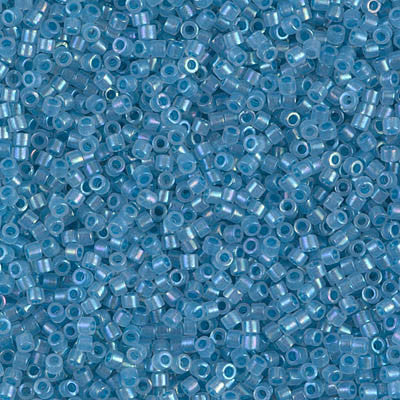 Miyuki Delica Bead 11/0 - DB1761 - Sparkling Sky Blue Lined Opal AB - Barrel of Beads