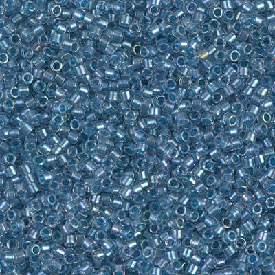 Miyuki Delica Bead 11/0 - DB1762 - Sparkling Sky Blue Lined Crystal AB - Barrel of Beads