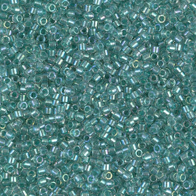 Miyuki Delica Bead 11/0 - DB1767 - Sparkling Aqua Green Lined Crystal AB - Barrel of Beads