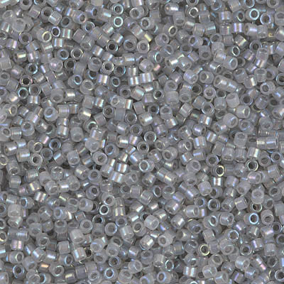Miyuki Delica Bead 11/0 - DB1770 - Sparkling Pewter Lined Opal AB - Barrel of Beads