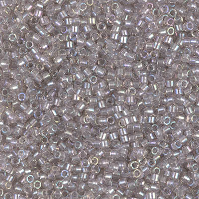 Miyuki Delica Bead 11/0 - DB1771 - Sparkling Pewter Lined Light Tea Rose AB - Barrel of Beads