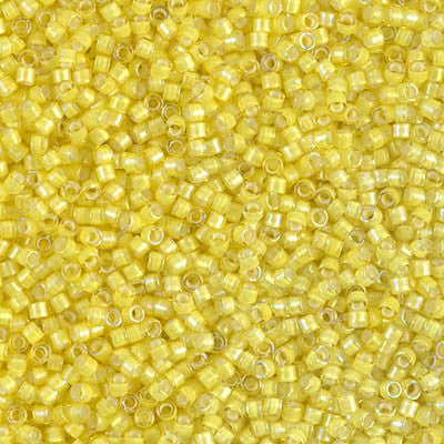 Miyuki Delica Bead 11/0 - DB1776 - White Lined Yellow AB - Barrel of Beads