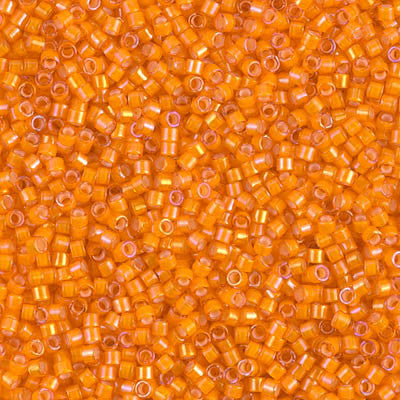 Miyuki Delica Bead 11/0 - DB1777 - White Lined Orange AB - Barrel of Beads