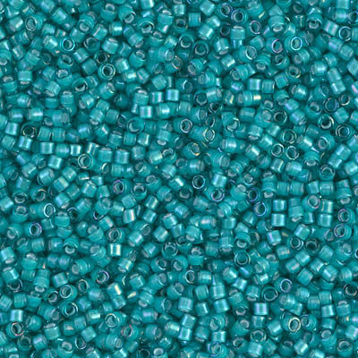 Miyuki Delica Bead 11/0 - DB1782 - White Lined Teal AB - Barrel of Beads