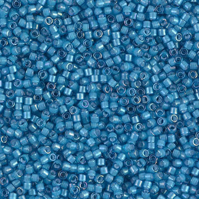 Miyuki Delica Bead 11/0 - DB1783 - White Lined Capri Blue AB - Barrel of Beads