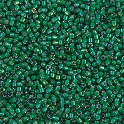 Miyuki Delica Bead 11/0 - DB1788 - White Lined Emerald AB - Barrel of Beads
