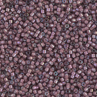 Miyuki Delica Bead 11/0 - DB1792 - White Lined Dark Smoky Amethyst AB - Barrel of Beads