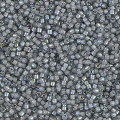 Miyuki Delica Bead 11/0 - DB1793 - White Lined Gray AB - Barrel of Beads