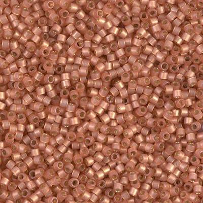 Miyuki Delica Bead 11/0 - DB2172 - Duracoat Semi-Frosted Silver Lined Dyed Rose Copper
