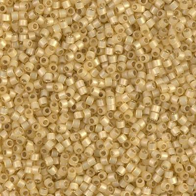 Miyuki Delica Bead Size 11/0, DB2186, Duracoat Semi-Frosted Silver Lin