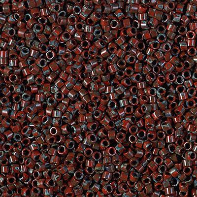 Miyuki Delica Bead Size 11/0, DB2263, Opaque Red Picasso, 5 grams