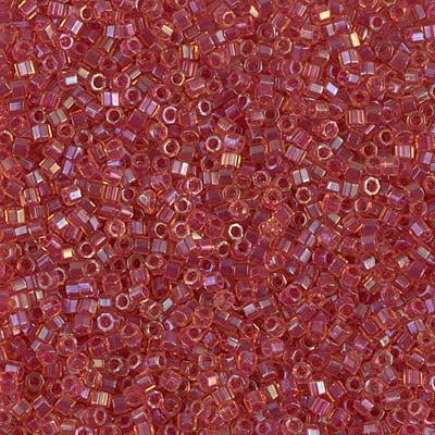 Miyuki Delica 11/0 Cut, Light Cranberry Lined Topaz Luster, DBC0062, 5 grams