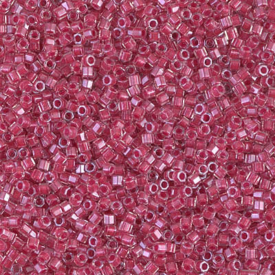 Miyuki Delica 11/0 Cut, Sparkling Rose Lined Crystal, DBC0914, 5 grams