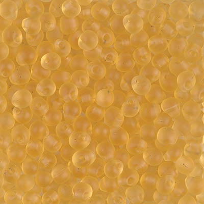 Miyuki 3.4mm Drop Bead, Matte Transparent Light Topaz, 5 grams