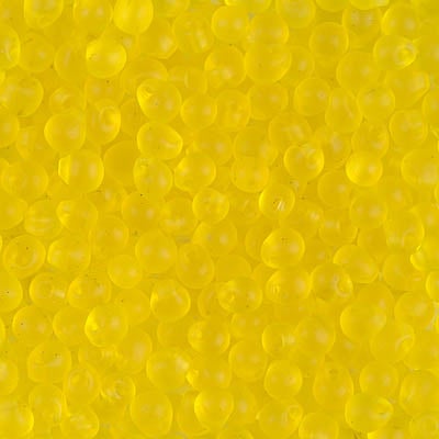 Miyuki 3.4mm Drop Bead, Matte Transparent Yellow, 5 grams
