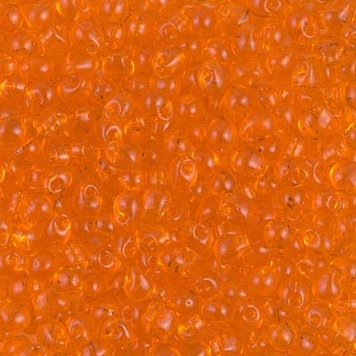 Miyuki 3.4mm Drop Bead, Transparent Orange, 5 grams